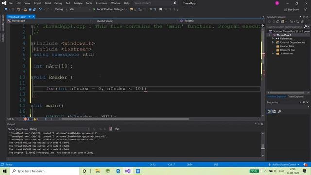 Multithreading In Visual C++ (Part - 1) about CreateThread function смотреть онлайн