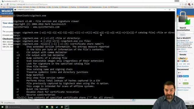 Using Sigcheck to Check Digital and Hash Signatures смотреть онлайн