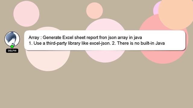Array : Generate Excel sheet report fron json array in java смотреть онлайн