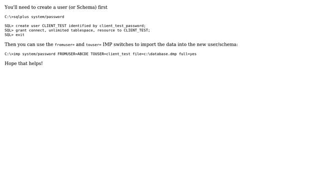 Databases: Import a Oracle DMP file into a Fresh install of oracle (7 Solutions!!) смотреть онлайн
