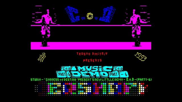 G.O.D 6 - Studio Godness Of Destiny (Saint Petersburg) 1993 [#zx spectrum AY Music Demo] смотреть онлайн