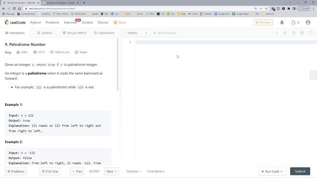 9. Palindrome Number - Python LeetCode Solution смотреть онлайн