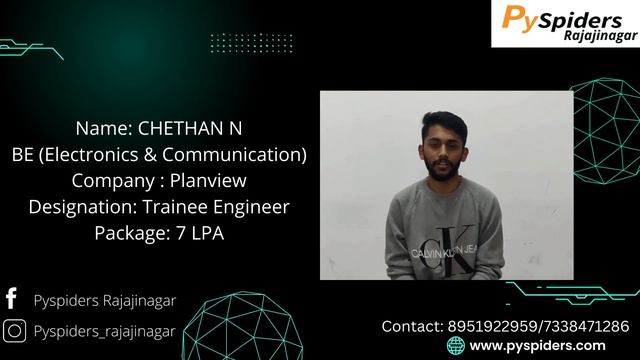 Got placed as Trainee Engineer | Pyspiders Rajajinagar | Congratulations "CHETHAN N" смотреть онлайн