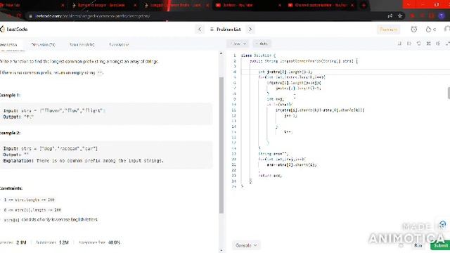Longest Common prefix simple coding смотреть онлайн