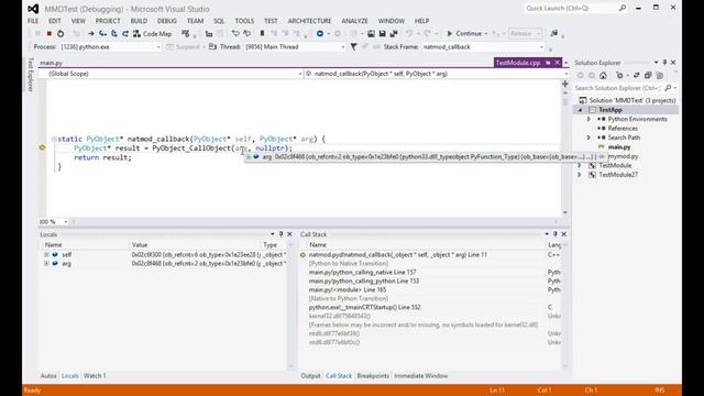 PTVS 2.0 Beta: Mixed-Mode Python/C/C++ Debugging overview смотреть онлайн