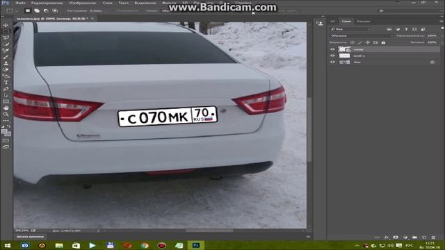 Замена номера автомобиля в Photoshop смотреть онлайн