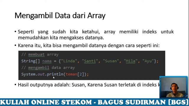 Mengenal Array Pada Pemrograman Java - Kuliah Online STEKOM Weleri Angkatan 2018 смотреть онлайн