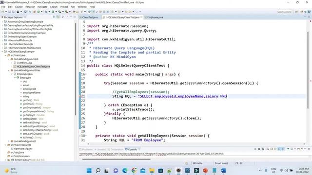 Reading the Complete and partial Entity Using Hibernate Query Language(HQL) | KK HindiGyan смотреть онлайн