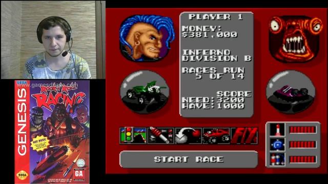 Rock n' Roll Racing (Sega) Прохождение | Игра (Sega, 16 bit, Ретро) смотреть онлайн