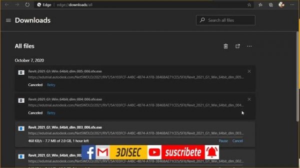 Opciones de descargas Autodesk 2021