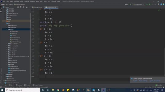 Python-SO: Solution bài tập 3b phần điều kiện (sắp xếp tăng và giảm) смотреть онлайн