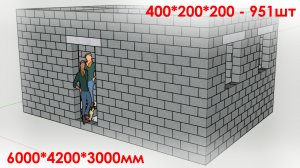 Проект  домика 6 на 4 метра с расчетом материала для постройки  коробки  из керамзитовых блоков