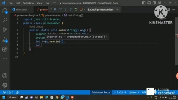 prime Number program in java