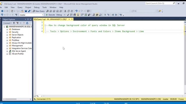 How to change background color of query window in SQL Server смотреть онлайн