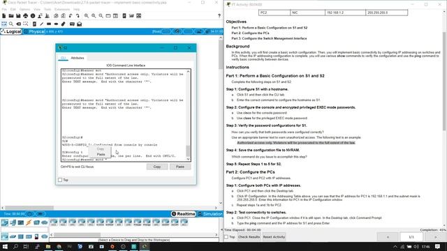 2.7.6 - Packet Tracer - Implement Basic Connectivity смотреть онлайн