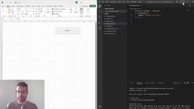 Edit your Excel VBA with VS Code (with auto-sync) смотреть онлайн