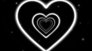 Черно белый видео фон тунель сердец hd