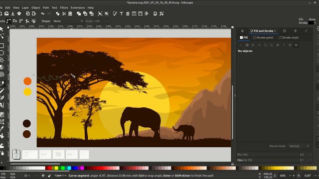 Made with Inkscape (Speed Art): African savannah смотреть онлайн