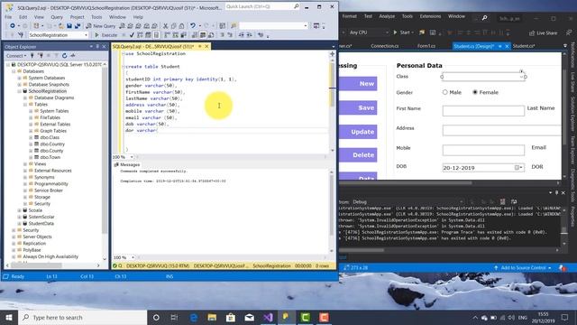 School Registration System SQL SERVER C# | Creating Student table смотреть онлайн