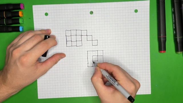 Как нарисовать Знак Зодиака - Рак. Рисуем в клеточной бумаге смотреть онлайн