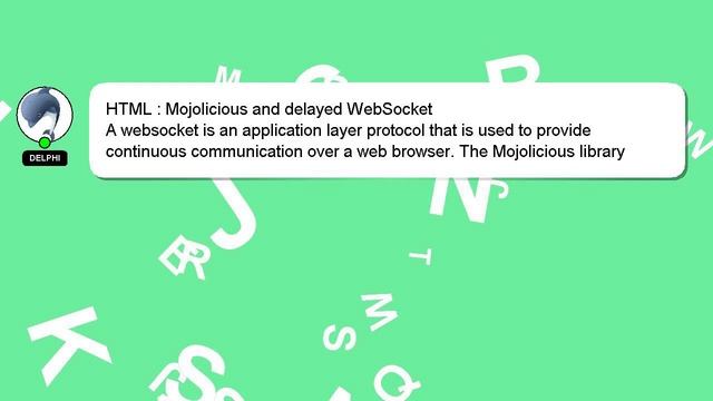 HTML : Mojolicious and delayed WebSocket смотреть онлайн
