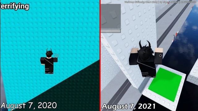 Wallhop Skill Progression 1 Year Later - Wallhop Difficulty Chart Obby [Obby Creator] (ROBLOX Obby)
