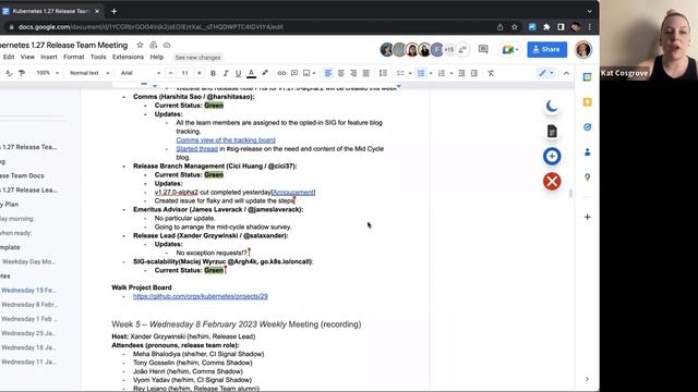 Kubernetes Release Team Meeting (1.27) for 20230215 смотреть онлайн