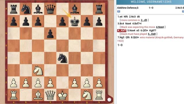 Learn Chess traps less than 30 seconds: Alekhine Defence смотреть онлайн