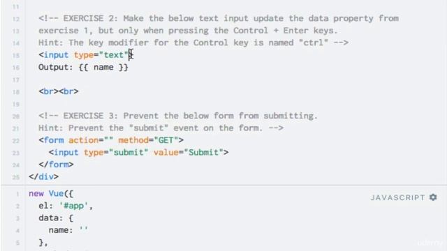 Vuejs 2 - Exercises Events modifiers - 017 смотреть онлайн