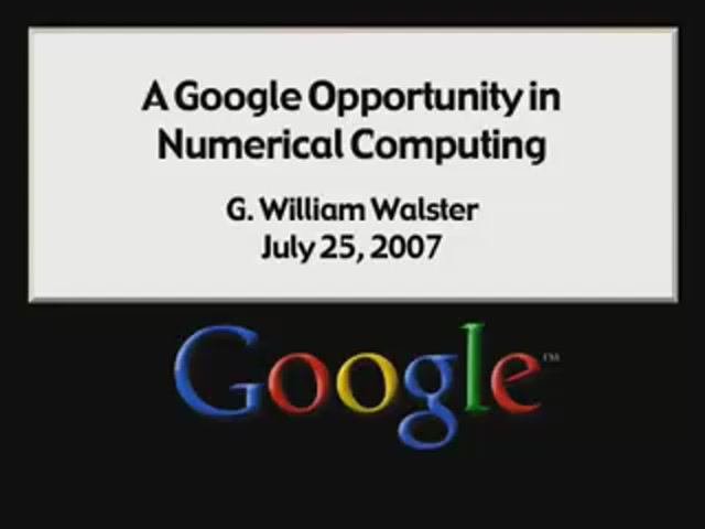 A Google Opportunity in Numerical Computing смотреть онлайн