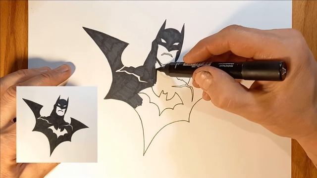 Как нарисовать бэтмена / рисунки для срисовки / how to draw batman. смотреть онлайн