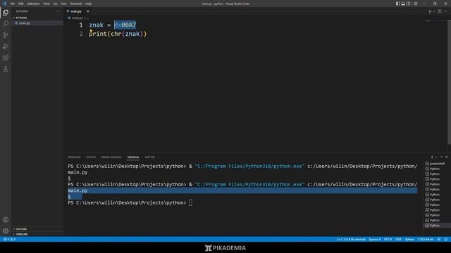 Ascii / Unicode, system szesnastkowy w python смотреть онлайн