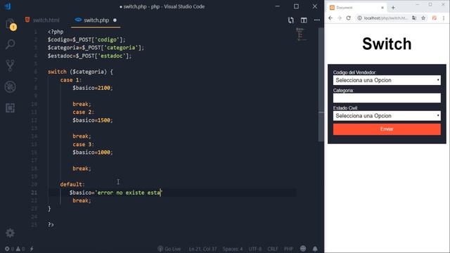 Condicional Switch |Curso de php - php7 y Mysql desde cero | Capitulo 9 смотреть онлайн