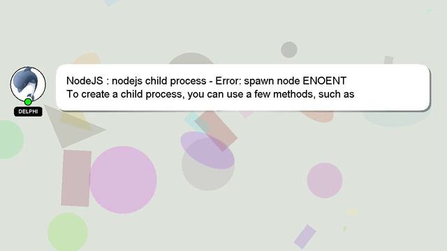 NodeJS : nodejs child process - Error: spawn node ENOENT смотреть онлайн
