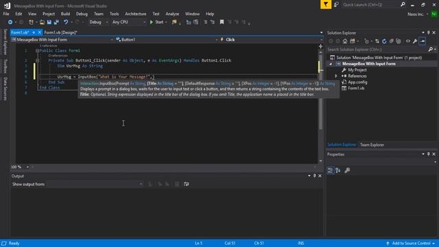 Create Message With InputBox VB.NET смотреть онлайн