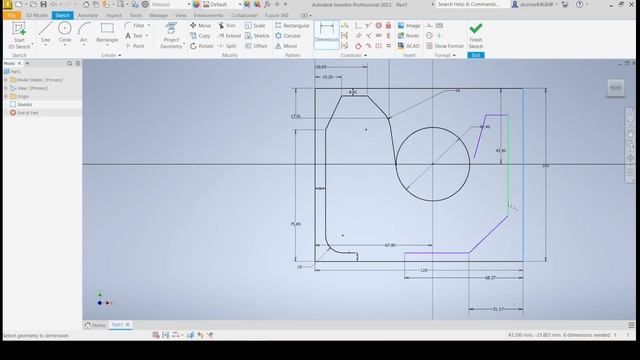Curso de AutoDesk Inventor 2023 extrusión/extrude modelado 2D 3D смотреть онлайн