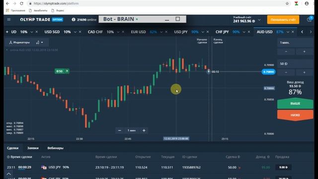 Торговый помощник Bot-BRAIN режим "Реверс" смотреть онлайн
