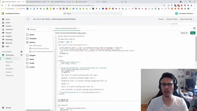 Customizable Announcement Bar - Part 2 - Shopify Coding Tutorial смотреть онлайн