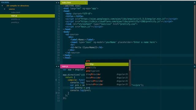 Angular - #20 - Compile в директивах смотреть онлайн