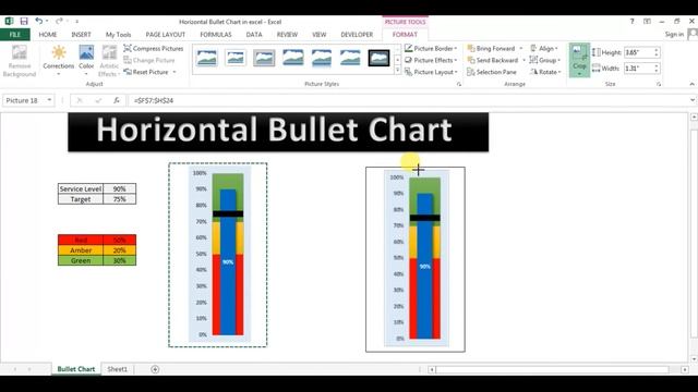Horizontal Bullet Chart in Excel смотреть онлайн