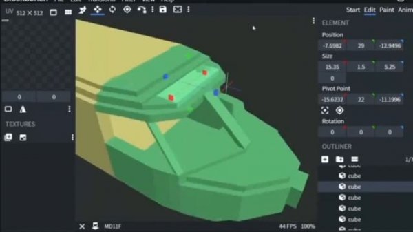 Blockbench Commercial Planes modeling Timelapse