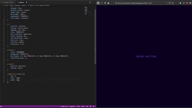 HTML5, CSS3 Неоновая кнопка для сайта Неон эффект на html и css Элементы для сайта смотреть онлайн