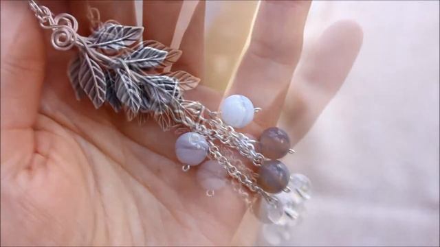 Серьги с веточками, агатом, горным хрусталем смотреть онлайн