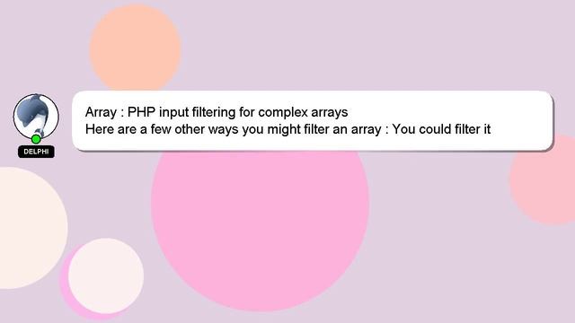 Array : PHP input filtering for complex arrays смотреть онлайн