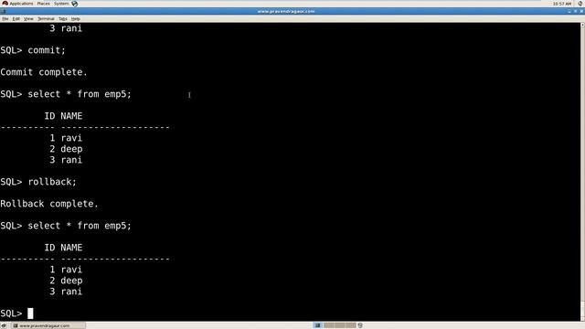 SQL TCL commands Commit, Rollback and Savepoint смотреть онлайн