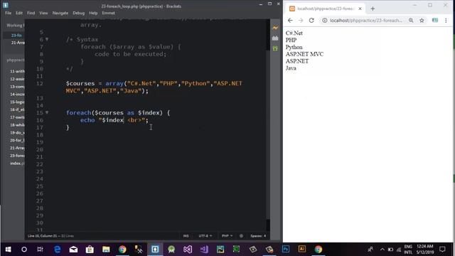 PHP Tutorial in Urdu | Hindi | Foreach loop in Php смотреть онлайн
