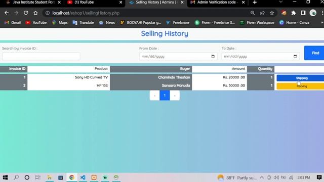 Programming the Product Selling History Page Including Product Searching, Viewing Pending Delivery смотреть онлайн