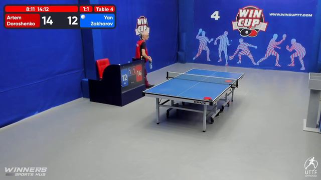 15:30 Дорошенко Артём 3-1 Захаров Ян стол 4 ЮГ-3 10.08.22 смотреть онлайн