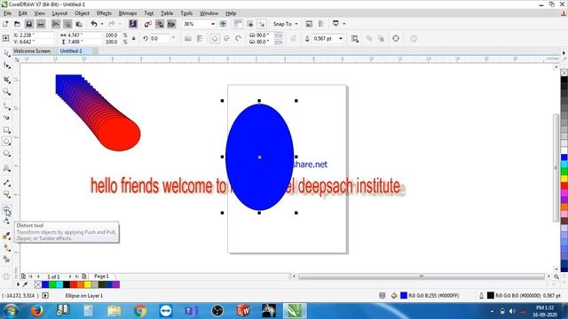 Use Interactive Tool in CorelDraw x7 || Extrude || Blend || смотреть онлайн