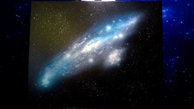 "COSMOS" acrylic galaxy painting on canvas airbrush and brush work смотреть онлайн